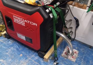 How to exhaust a Predator 3500 inverter generator outside an enclosed trailer.