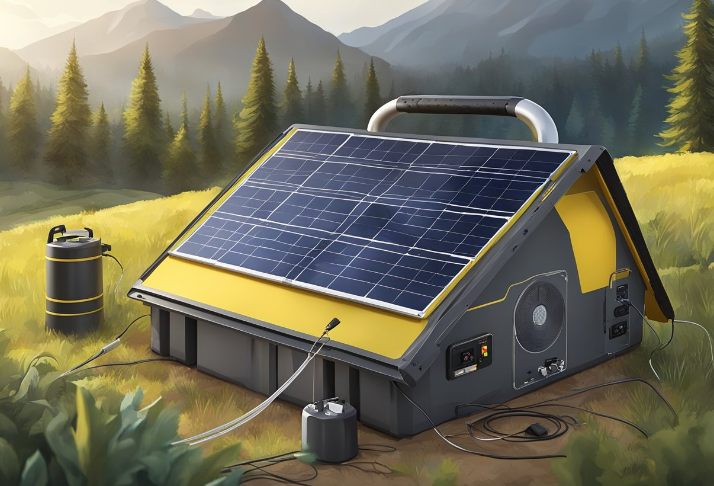 concept of a DIY built solar powered power station