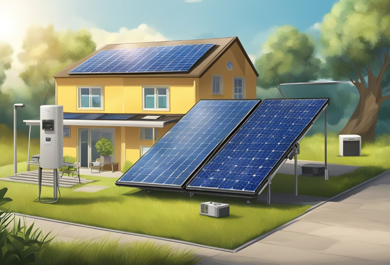 solar power illustration of installation at a home