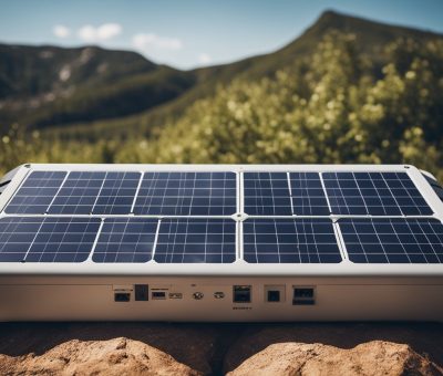 portable solar power station in a remote location